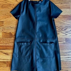 Zara girls black faux leather dress (10-140cm)